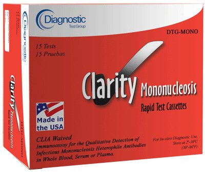 Rapid Test Kit Clarity® Infectious Disease Immunoassay Infectious Mononucleosis Whole Blood / Serum / Plasma Sample 15 Tests by Clarity Diagnostic  ID DTG-MONO
